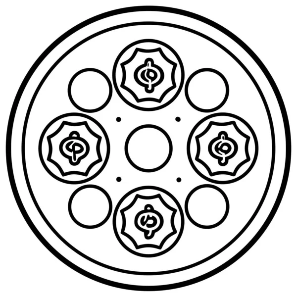 Coins Inside Mandala Circle Line Art Coloring Page