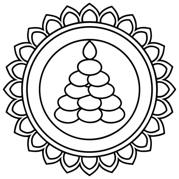 Coins Stack Mandala With Decorative Frame Line Art Coloring Page