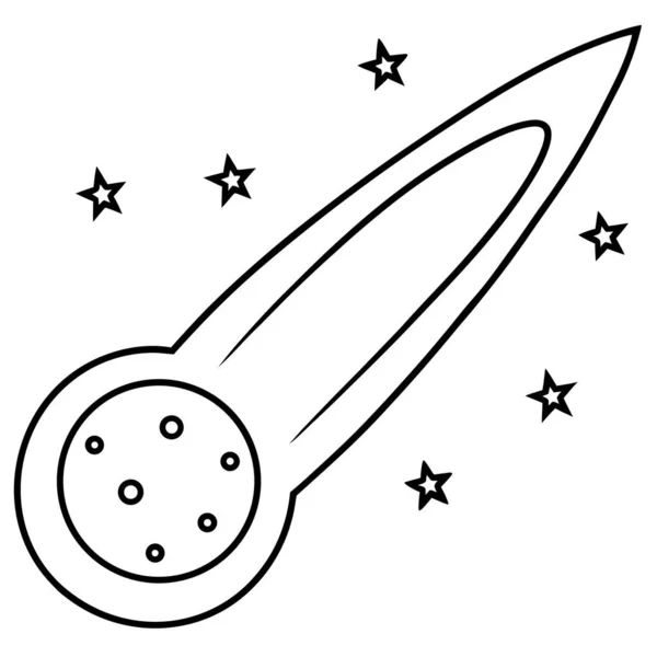 Comet Trail Orbit Pattern Line Art Coloring Page