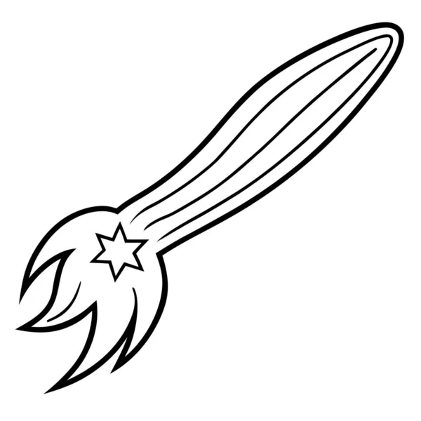Comet With Tail Line Art Coloring Page