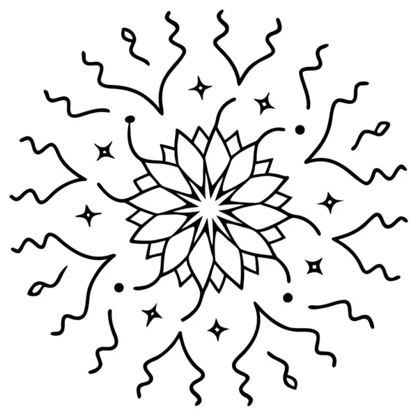 Confetti And Streamers Mandala Outline Line Art Coloring Page