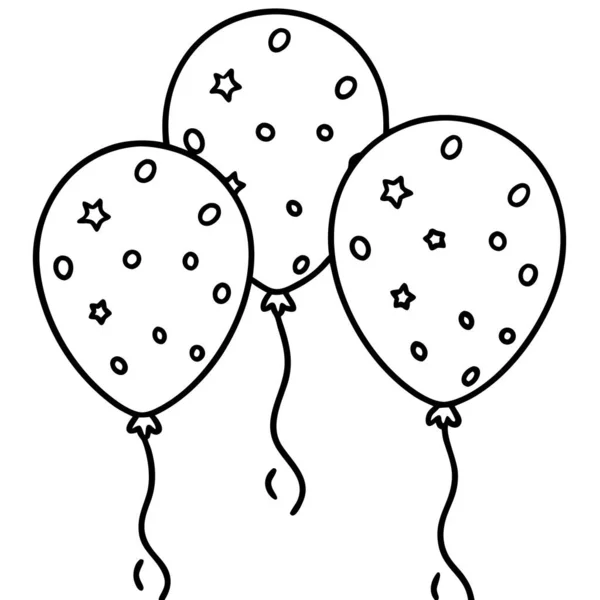Confetti Balloons Pattern Line Art Coloring Page