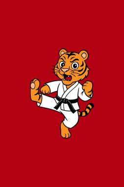 Karate çizgi filminin vektör çizimi