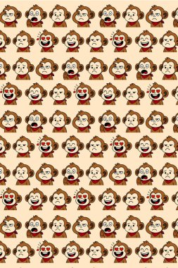 maymun çizgi filmi dikişsiz arkaplan vektör çizimi tasarımı