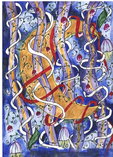 Soyut okyanus- Sanat. Doğal Lüks. Stil mermer girdaplar veya akik dalgalanmaları içerir.