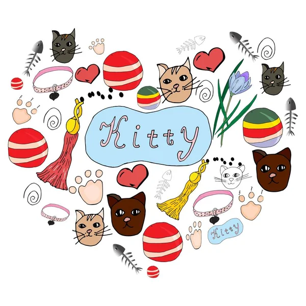 Sevimli komik kedi yüzleri veya şık aksesuarlar giyen kafaları ile Dikişsiz desen.