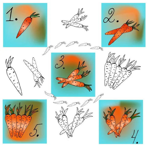 Düz sebze dikişsiz desen koleksiyonu. biz sayabilirsiniz kartları ayarlamak, bireysel havuç, havuç desen, kartvizitler için arka plan, defterler, mutfak gereçleri