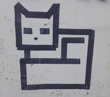 Basit geometrik daireler ve çizgiler fox stilize. Soyut logosu