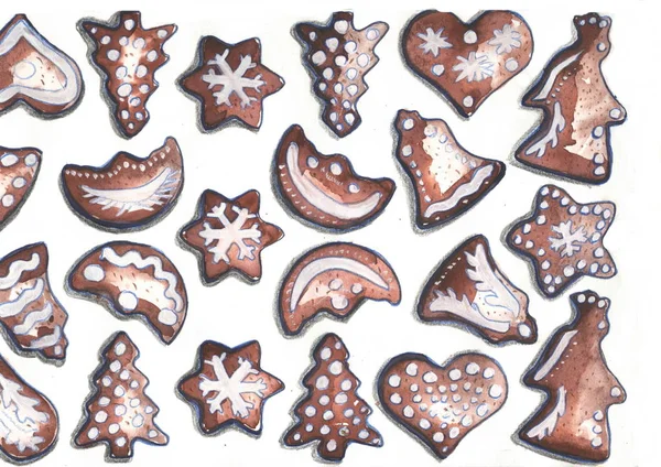 Yeni yılın desen dokusu, harika bir tatil, pahalı bir kutlama, mutlu Noeller, yeni yılın sıcak zencefilli ekmeği.