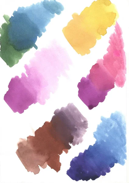 handmade watercolor stains for decoration, interior, holidays, backgrounds, patterns, masks, purple, yellow, lilac, blue, blue, multi-colored bright stains