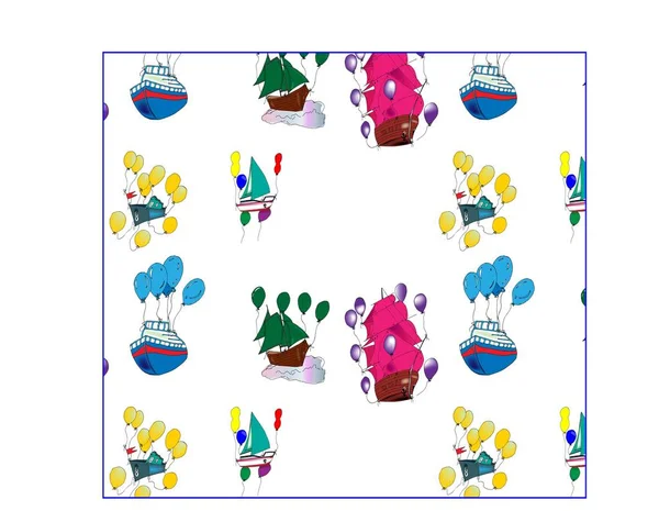 çok renkli çocuk teknelerinin dikişsiz desen