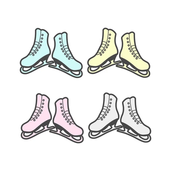 溜冰鞋图标 图形滑板符号 平面矢量图解 — 图库矢量图片