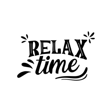 Stil yazı alıntı ile kalın zaman rahatla. Yaz tatil kavramı. Vektör çizim.