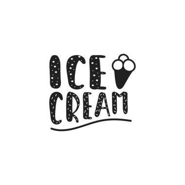 Dondurma - handdrawn yazı. Yaz saati vektörde alıntı yaptı. Yazıtı t shirt, posterler, kartlar. 