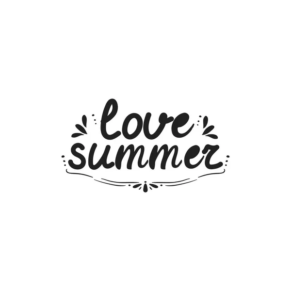 Verão Amor Lettering Desenhado Mão Citação Hora Verão Feita Vetor —  Vetores de Stock