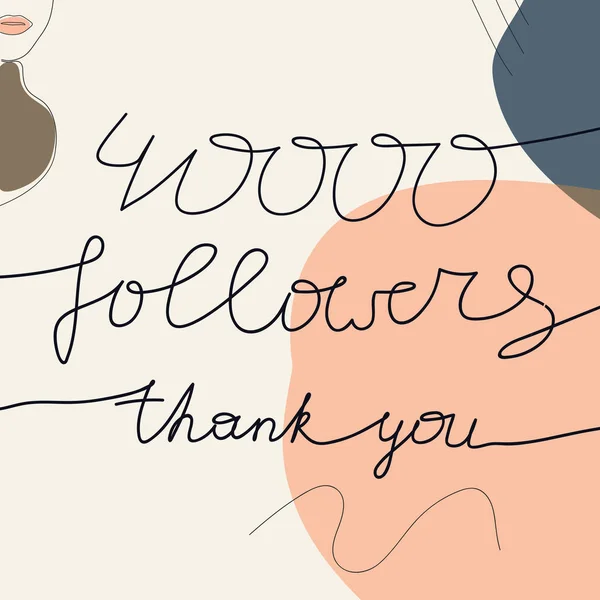 40000 Αριθμοί Για Τις Ευχαριστίες Ακόλουθοι Σχεδιάζουν Σας Ευχαριστώ Οπαδούς — Διανυσματικό Αρχείο