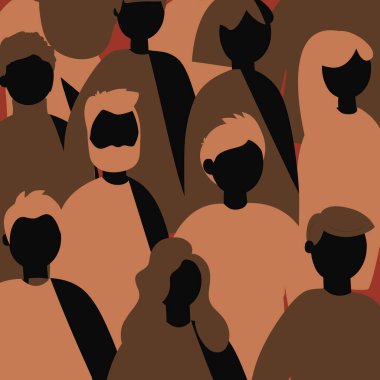 Faşizm konsepti. Afro-Amerikan gençleri arasında bir model. Irksal eşitlik için bir gösteri fikri. Düz vektör illüstrasyonu
