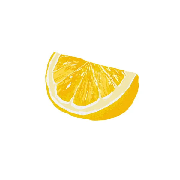 素食与健康食品的概念 彩色卡片的印刷或网页设计与现实的柠檬楔形 被白色背景隔离 — 图库矢量图片