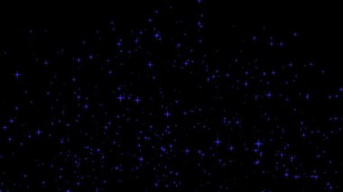 Soyut mavi yıldız parçacıkları koyu bir kozmik arkaplanda zarafetle yükseliyor