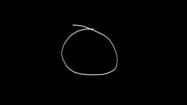 Büyüleyici el çizimi daire animasyonu pürüzsüz bir solgunluk etkisi ve temiz beyaz arkaplan