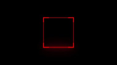 Siyah arkaplanda beyaz tarama çizgisi olan kırmızı neon kareli animasyon