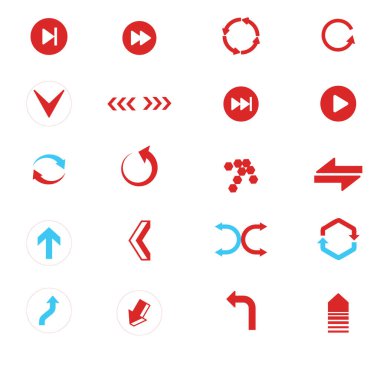 6 simge paketinin vektör çizimi. düzenlenebilir yuvarlak oklar, ok, diğer işaretler ve semboller.