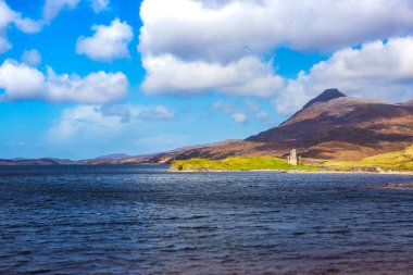 Loch Assynt Ardvreck kale kalıntıları