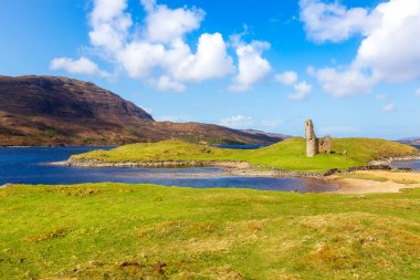 Loch Assynt Ardvreck kale kalıntıları