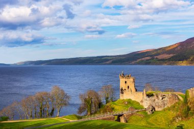 Urquhart Castle at Loich Ness in the scottish highlands clipart
