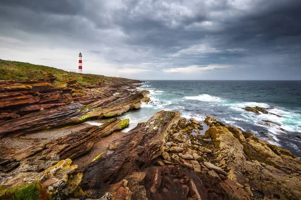 Tarbat Ness Leuchtturm Auf Der Tarbat Ness Halbinsel — Stockfoto