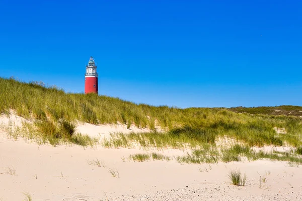 Farol Eierland na ilha holandesa Texel — Fotografia de Stock