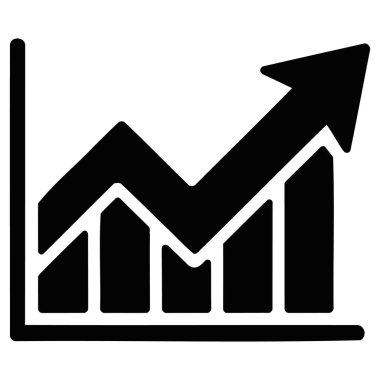 Büyümeyi, başarıyı ve iş ve finans alanında olumlu ilerlemeyi sembolize eden yükselen bir eğilimi gösteren bir grafik. Çok yönlü kullanım için beyaz bir arkaplanda izole edilmiş.
