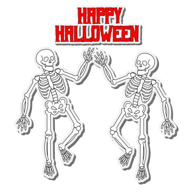 vektör çizgi film karakteri dans iskeleti