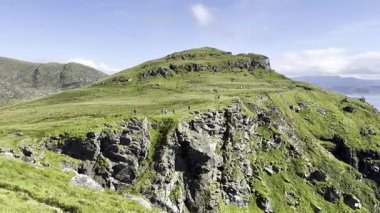 Rock mountains overlooking the sea on the island of Runde