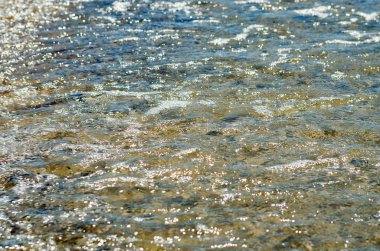 Denizde parlak doku su 