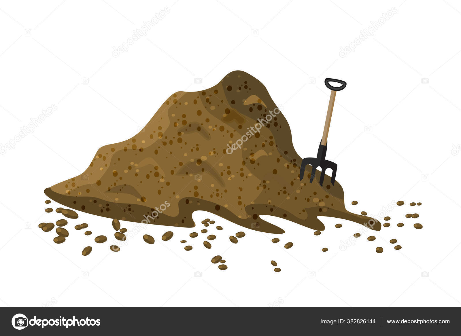 Pile Soil Isolated White Background Hayfork Pile Substrate Heap Ground  Stock Vector by ©KajaNi 382826144
