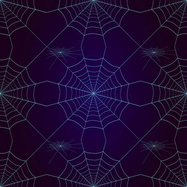 Halloween Spider Web Seamless Pattern Creative Creepy Background Net Neon — Stock Vector
