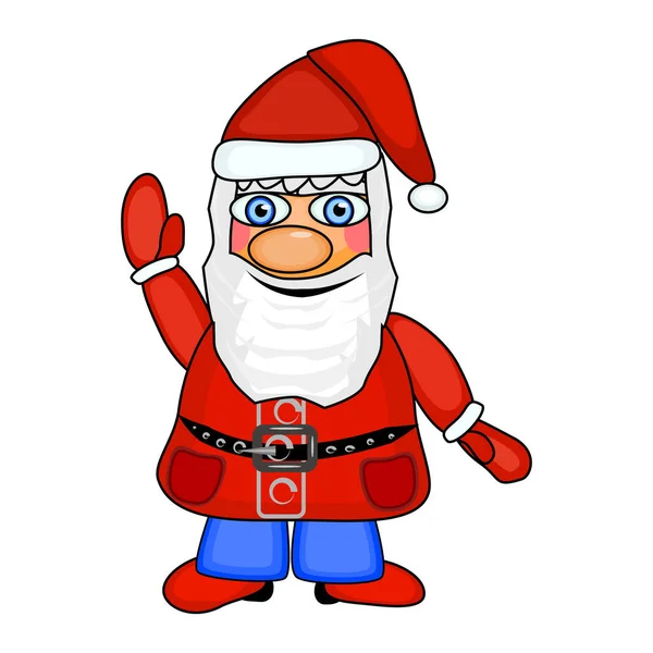 Santa Claus Aislado Sobre Fondo Blanco Santa Claus Sonriente Simple — Archivo Imágenes Vectoriales