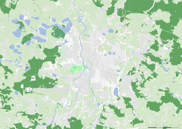 Karte Der Stadt Budweis Hauptstadt Der Südböhmischen Region — Stockvektor