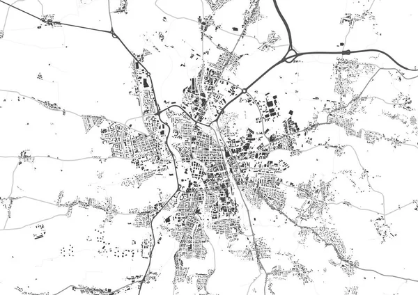 Mapa Miasta Budweis Kraj Południowoczeski Dróg Budynków — Wektor stockowy