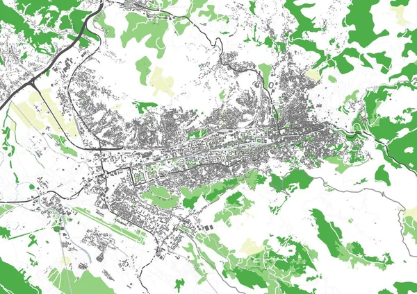 Mapa Miasta Sarajewie Stolicy Bośni Hercegowiny — Wektor stockowy