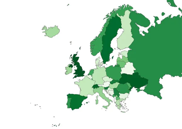 Mapa Color Los Países Europa — Vector de stock