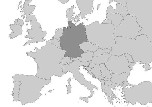 Mapa Alemania Situado Europa — Vector de stock