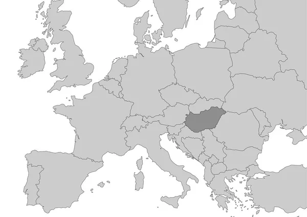 Mapa Węgry Położone Europie — Wektor stockowy