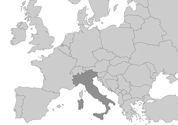 Mapa Italia Situado Europa — Archivo Imágenes Vectoriales