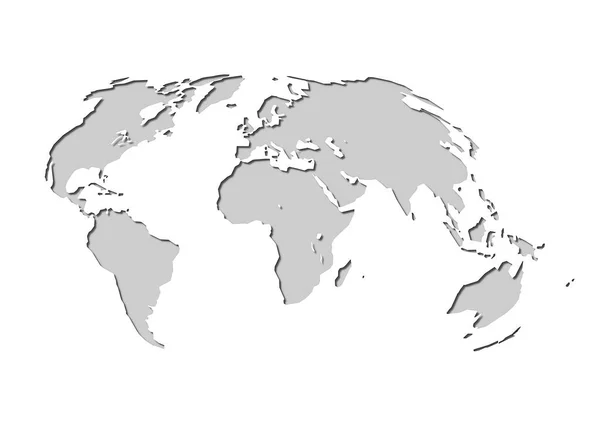 Mappa Del Mondo Scala Grigi — Vettoriale Stock