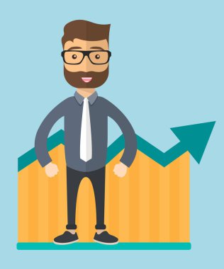 Bir grafik üzerinde Işadamları iş büyüme ve kar resimli