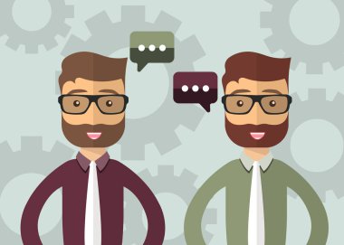 Destek hizmeti konsepti. Simgeli düz tasarım çizimi. Teknik destek asistanı.