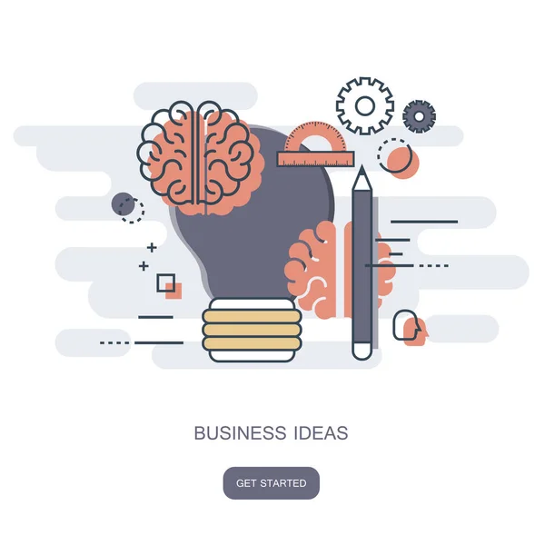 Ιδέα Για Επιχειρηματικές Ιδέες Απεικόνιση Επίπεδου Διανυσματικού Φορέα — Διανυσματικό Αρχείο