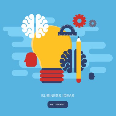 İş fikirleri kavramı. Düz vektör çizimi